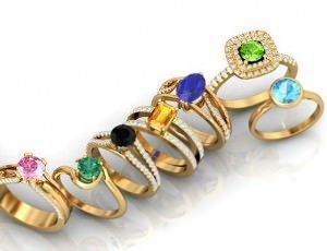 Colorful Azeera Gemstone Engagement Rings