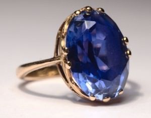 Golden Custom Sapphire Engagement Ring